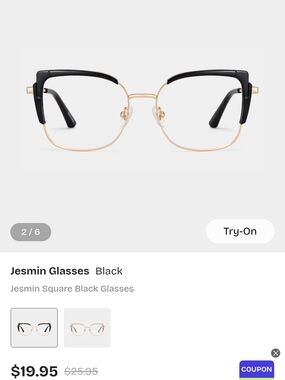 Glasses Square Frame in Black